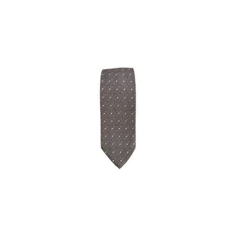 Lorenzo Cana – cravatta di marca in 100% seta – Blu Scuro Blu Marine Bianco a righe – 84337
