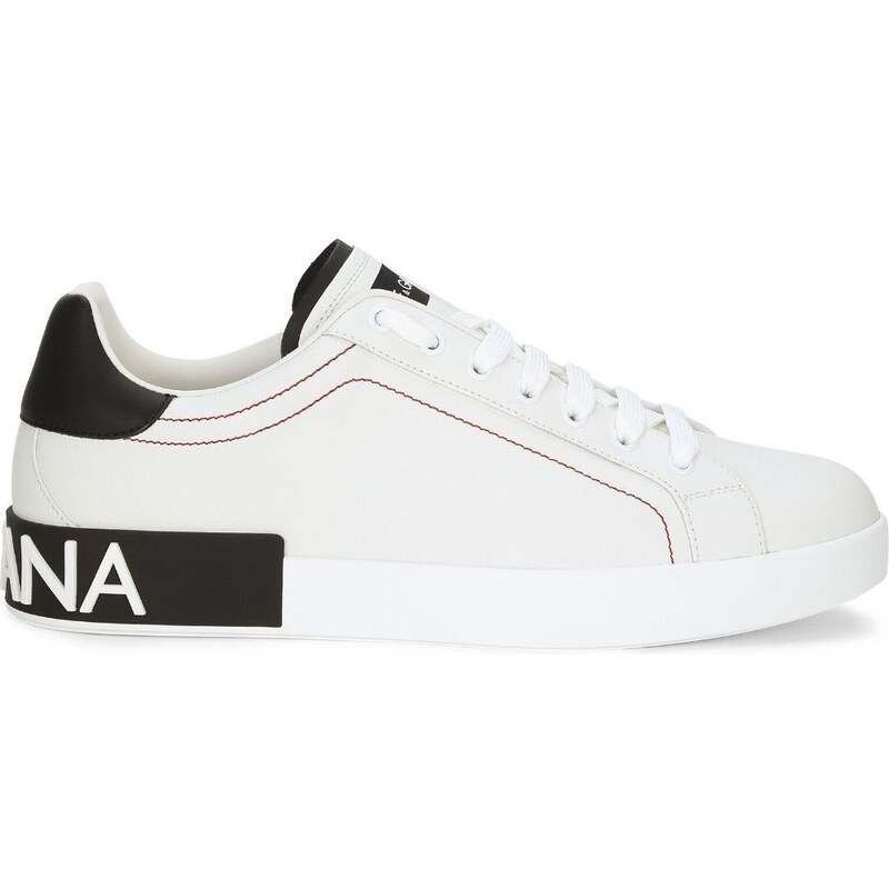 Dolce & Gabbana Sneaker in pelle bianca e nera