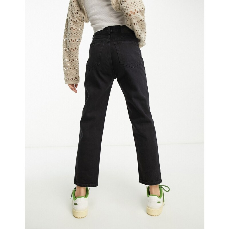 Pull&Bear Tall - Mom jeans a vita alta neri-Black