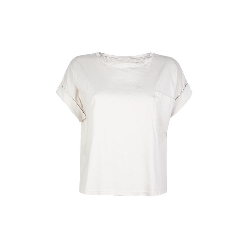 Solada Maxi T-shirt Donna Con Taschino Manica Corta Bianco Taglia Unica