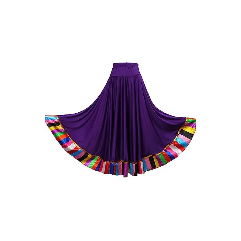 Gonna Lunga In Chiffon Per Bambina - Ballo Flamenco, Danza Del Ventre - Colorata, Vita Elastica - Foto 4