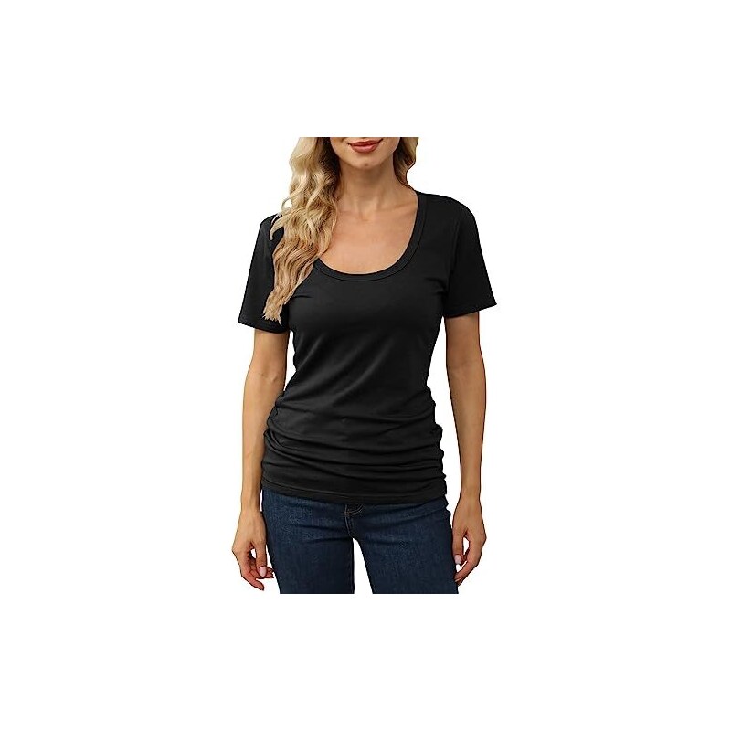 Beluring Top Donna Elegante Con Scollo A V E Maniche Corte - Maglietta Estiva Casual