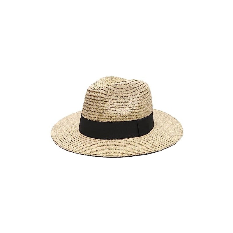 ITODA Cappello Da Cowboy Occidentale Unisex Cappello Da Spiaggia A Tesa Larga Panama Fedora Trilby Cappello Estivo UPF 50 Beige, Taglia Unica - Foto 3
