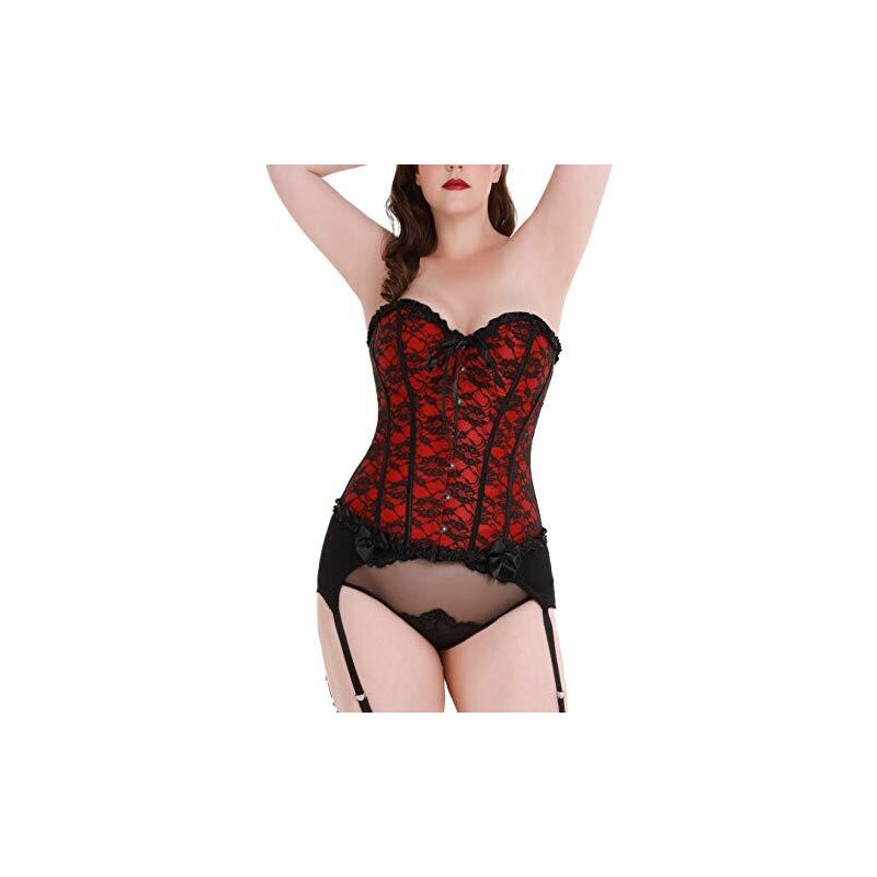 Josamogre Corsetto Bustino Sexy Donna Modellante Burlesque Fiori Overbust Gothic Stringivita Top Vittoriano Cachi 2xl 114447756
