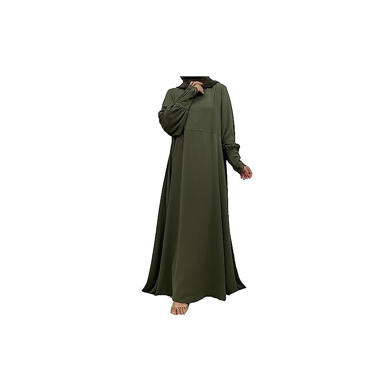 Abaya - Abito da donna musulmana solido arabo, Kaftan Abaya, da donna, casual, da preghiera islamica, a maniche lunghe, Djellaba, arabo, Ramadan, Nero Abaya - Abito da donna musulmana solido arabo, Kaftan Abaya, da donna, casual, da preghiera islamica, a maniche lunghe, Djellaba, arabo, Ramadan, Nero