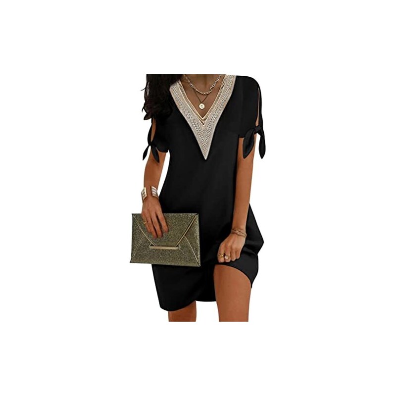 ORANDESIGNE Vesto Donna Corto Estivo Da Sera Satin Abo