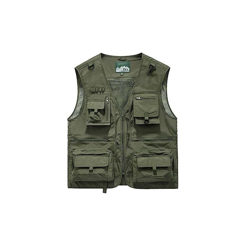 YOUTHUP Gilet Da Pesca All'aperto Da Uomo Gilet Da Caccia Da Campeggio Multitasche Ad Asciugatura Rapida Grigio S 109419015 - 9