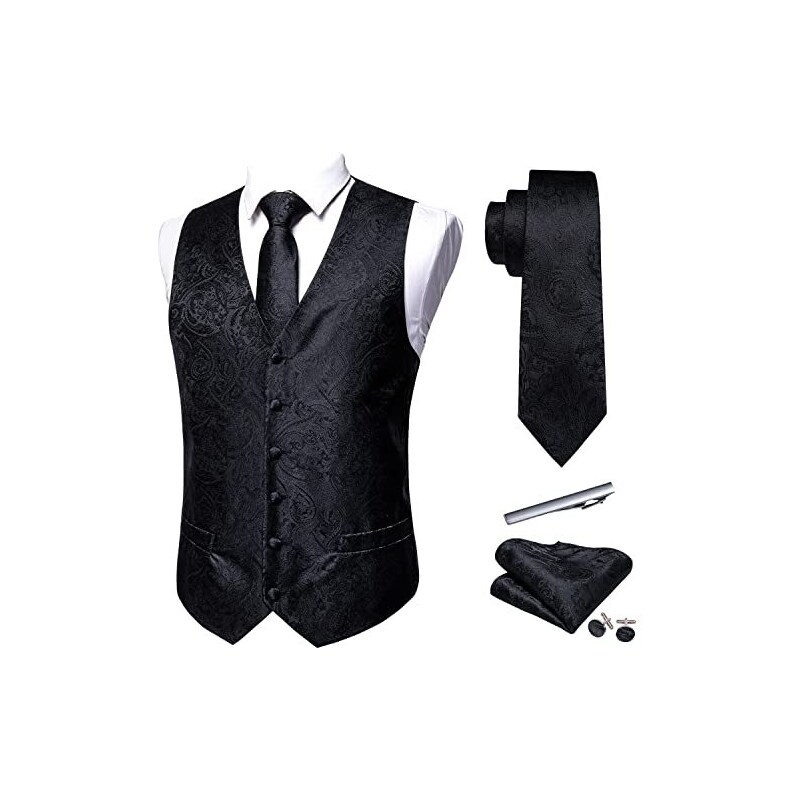 Set 4 Cravatte Pre-annodate Con Zip Regolabile | Uomo - Blu, Nero, Rosso, Grigio | Facili Da Indossare - Foto 11