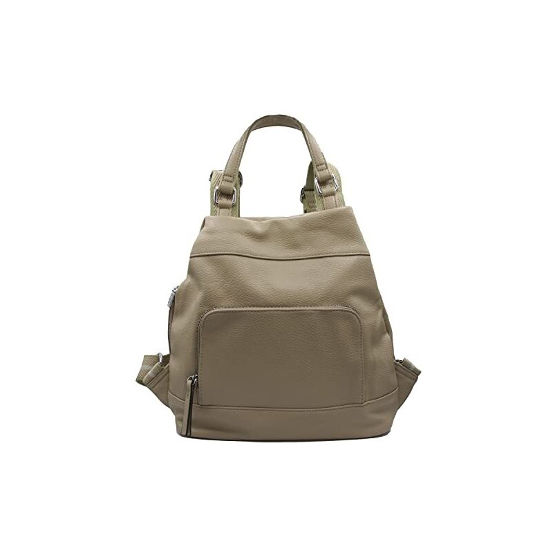 Chase Chic Zaino Donna In Vera Pelle, Antifurto, Elegante, Impermeabile, Convertibile In Borsa A Spalla, 28x12x33,5 Cm, Marrone/nero