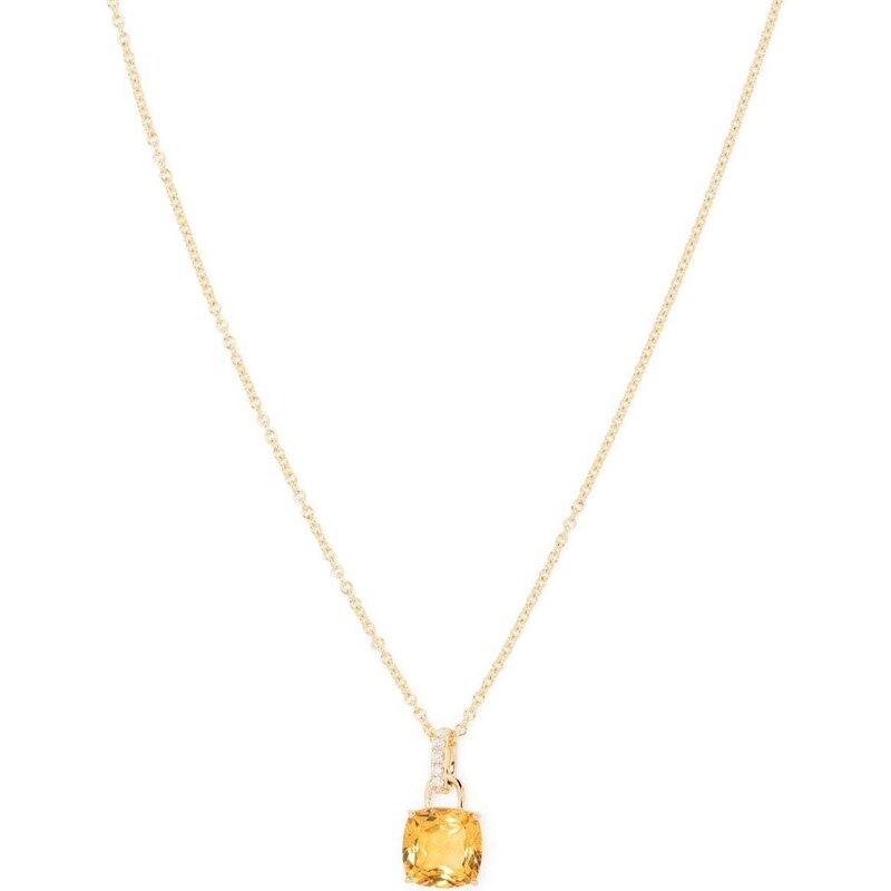 Collana Ciondolo In Citrino Giallo Naturale Pietra Grezza Guarigione Y10