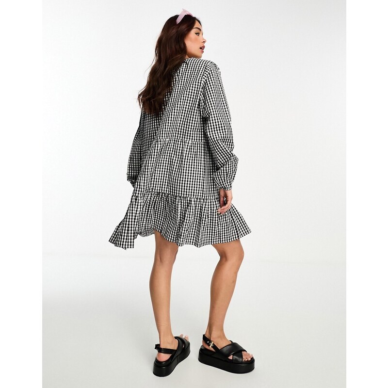 Abito da spiaggia da donna, casual, tinta unita, con scollo a V, sexy e alla moda, a maniche lunghe, Nero , XXL