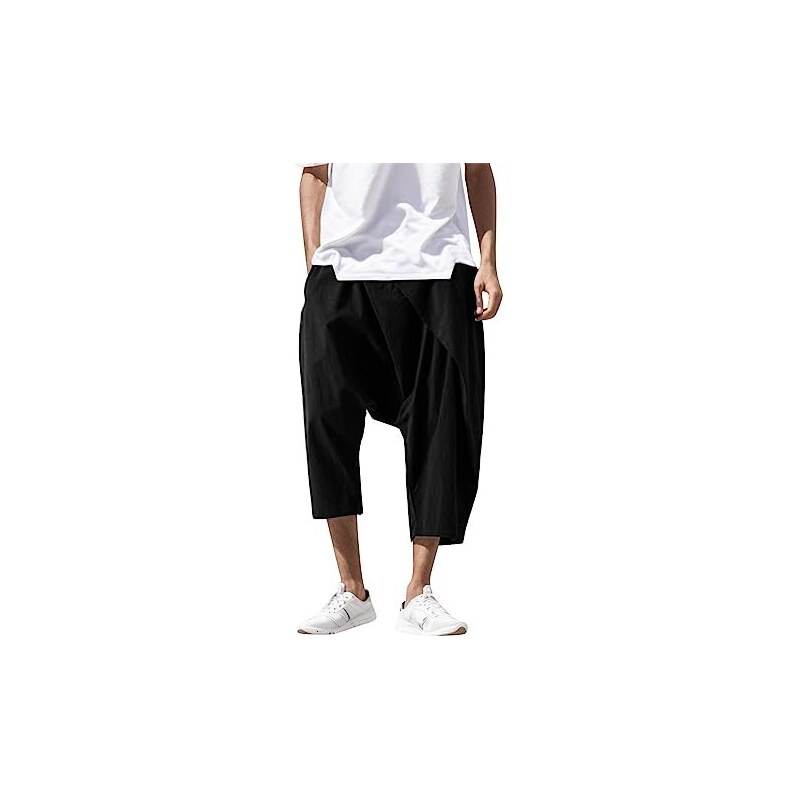 Pantaloni Harem Uomo Con Tasche - Morbidi A Vita Elastica, Moda Sportiva Jogging (Taglie Dalla M Alla 5XL) - 2