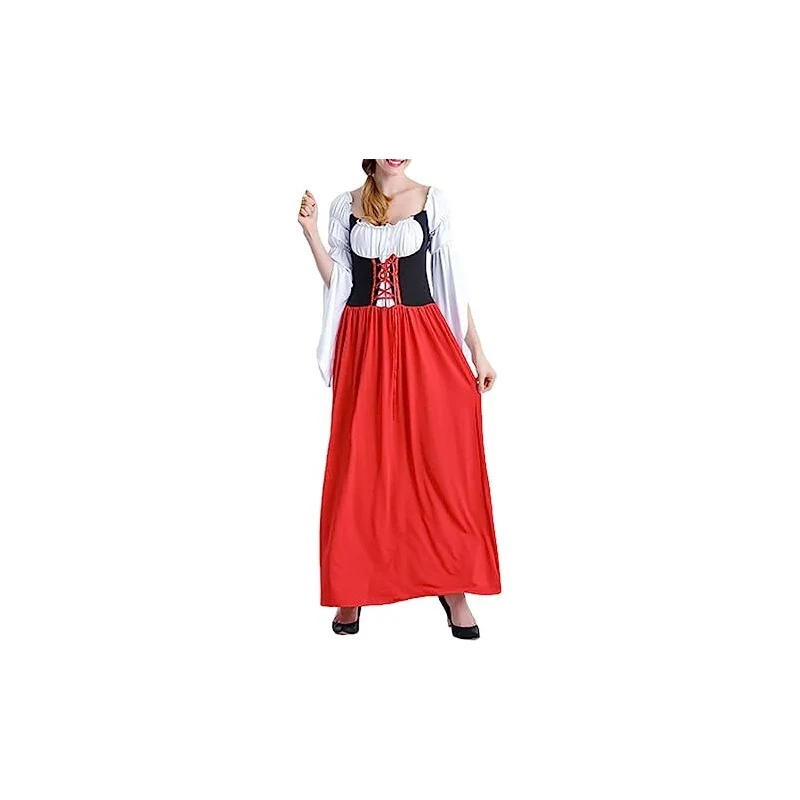 Abito da donna in stile rococò con volant in pizzo vintage a maniche corte Abito da donna in stile rococò con volant in pizzo vintage a maniche corte