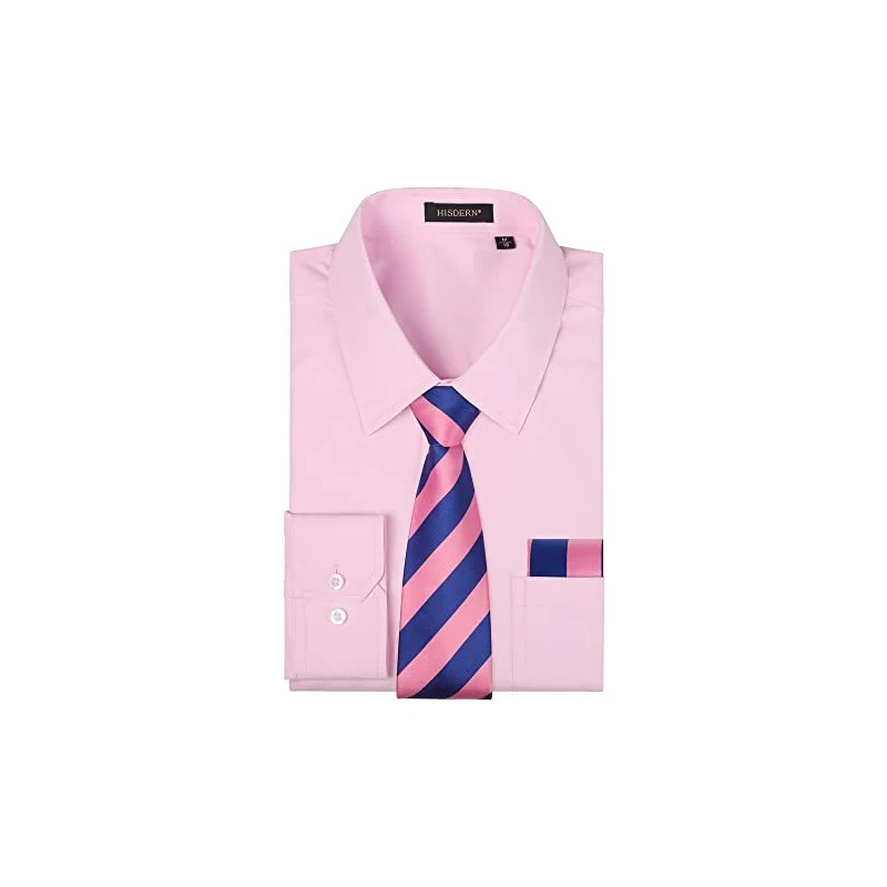 HISDERN Camicia Maniche Lunghe Uomo Slim Fit Casual Camicie Regolare