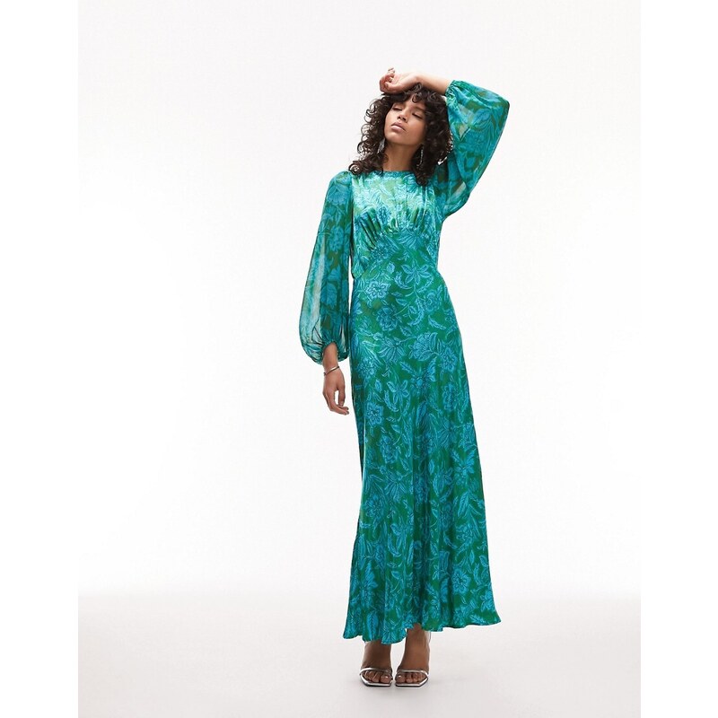 Verde Vestiti Lunghi Con Maniche Lunghe ASOS DESIGN Vestito Maxi A