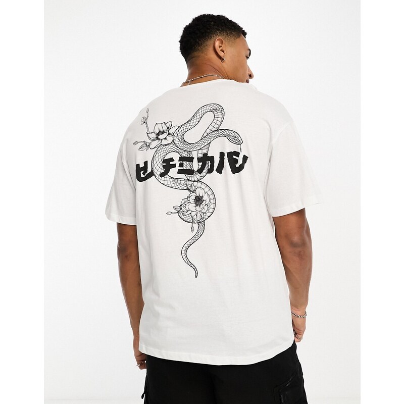 Tshirt Bianca Retro Jack Jones Originals T-shirt Oversize Bianca