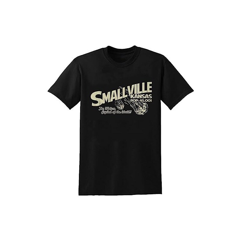 importance Smallville Kansas Men's T-Shirt Casual Print Black Tee Camicie e T-Shirt(XX-Large)