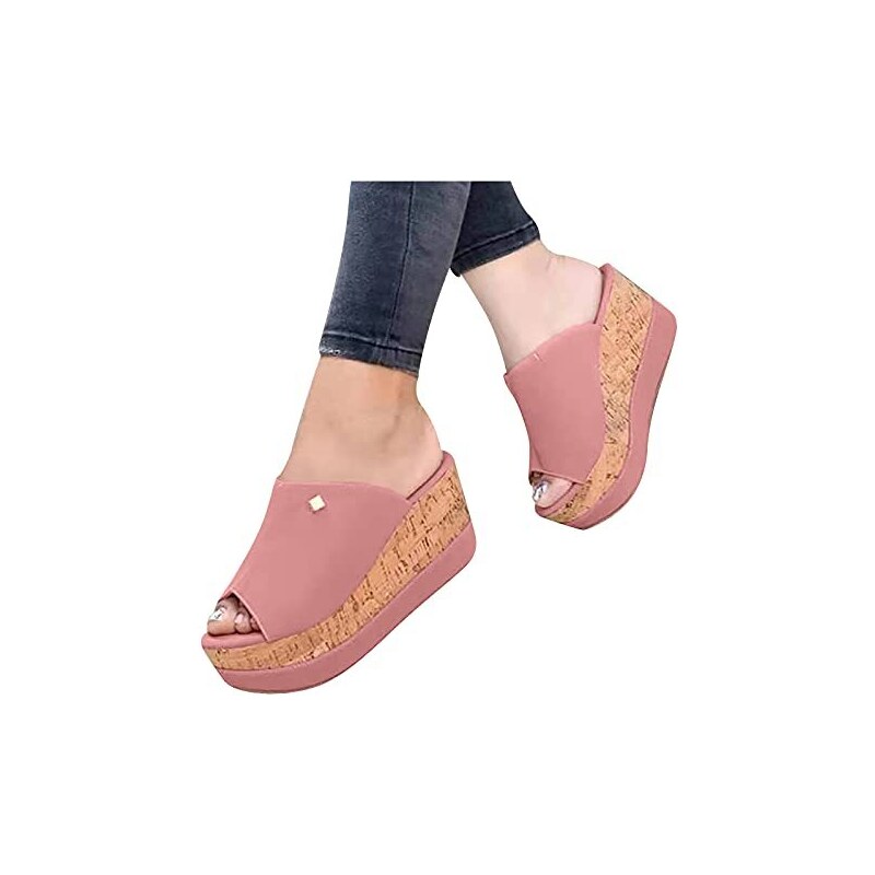 LJHH Ciabatte Donna Casuale Spiaggia Strass Fondo Spesso Con Zeppa Pantofole Donne Antiscivolo Moda Estiva Sandali Ciabatta Da Ragazza Doccia Infradito Eleganti Bambina Traspiranti Sandalo 121620474