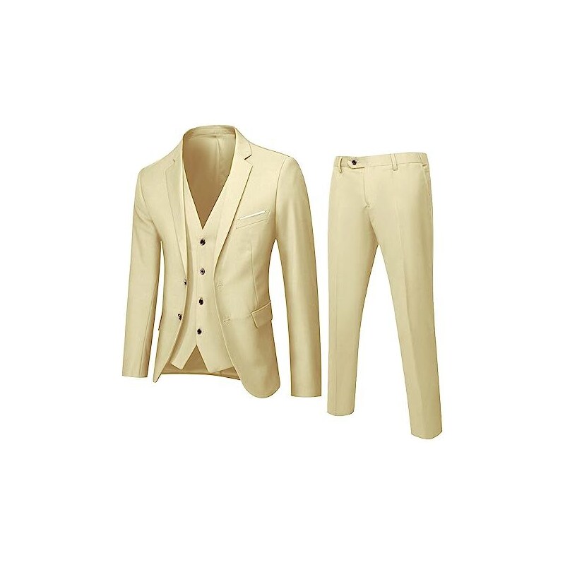 Fulidngzg Vestito Uomo Elegante Completo - Slim Fit Formale Business Suit Abito Completo 3pcs Lavoro Smoking Blazer Giacca E Pantaloni Classic Completo Elegante Abiti Da Cerimonia S-6XL Taglie Forti