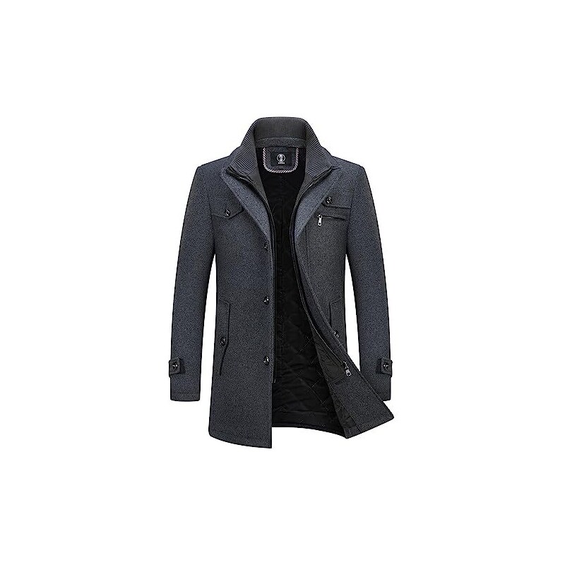 Cappotto Da Uomo M-4Xl Cappotto Elegante In Misto Lana Doppiopetto