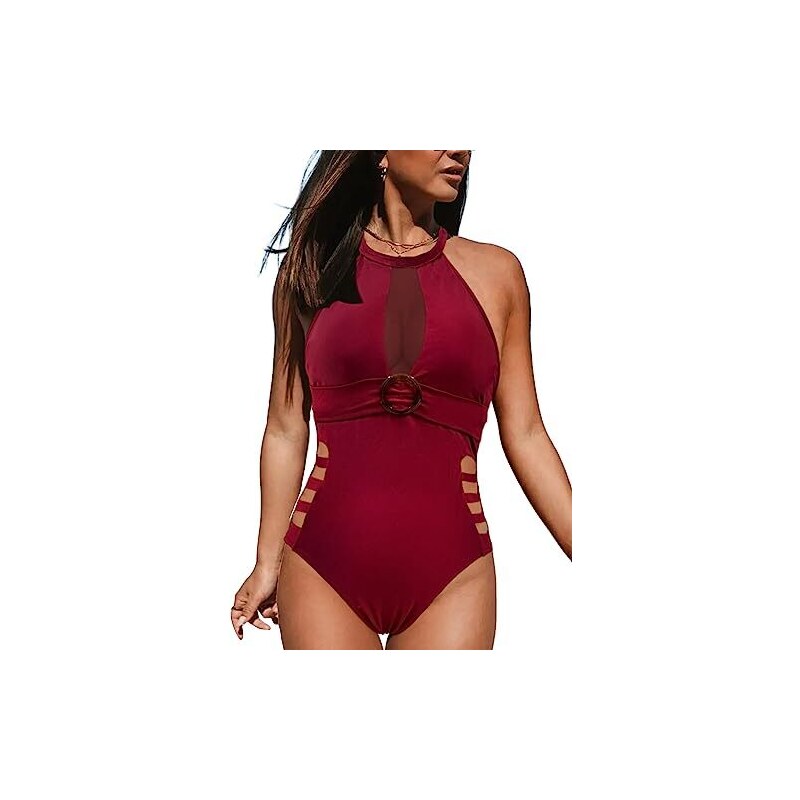 Costume Intero Donna Tuopuda Push Up - Imbottito Con Cerniera E Protezione UV Per Spiaggia