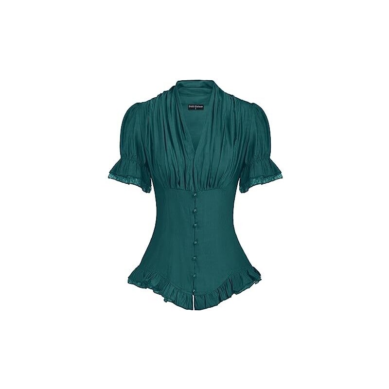 Cintura Corsetto Steampunk Da Donna SCARLET DARKNESS, In PU Marrone Con Pizzo E Allacciatura, Taglia M
