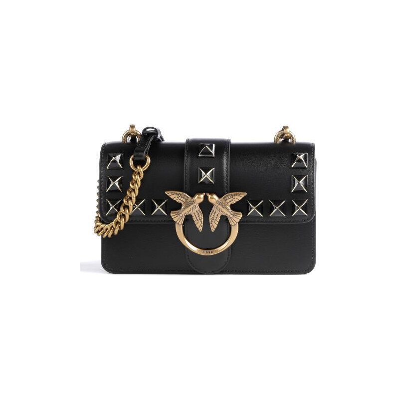 Pinko borsa Love Bag One Mini in pelle trapuntata nero argento