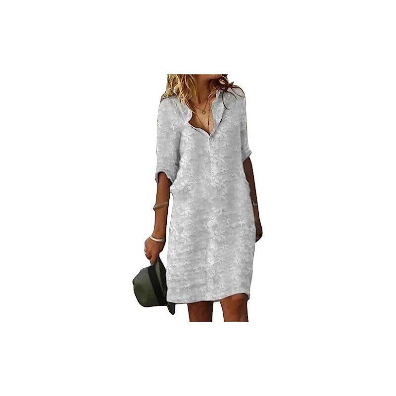 Acquista ZANZEA Tute Casual da Donna Estive a Manica Corta con Scollo a