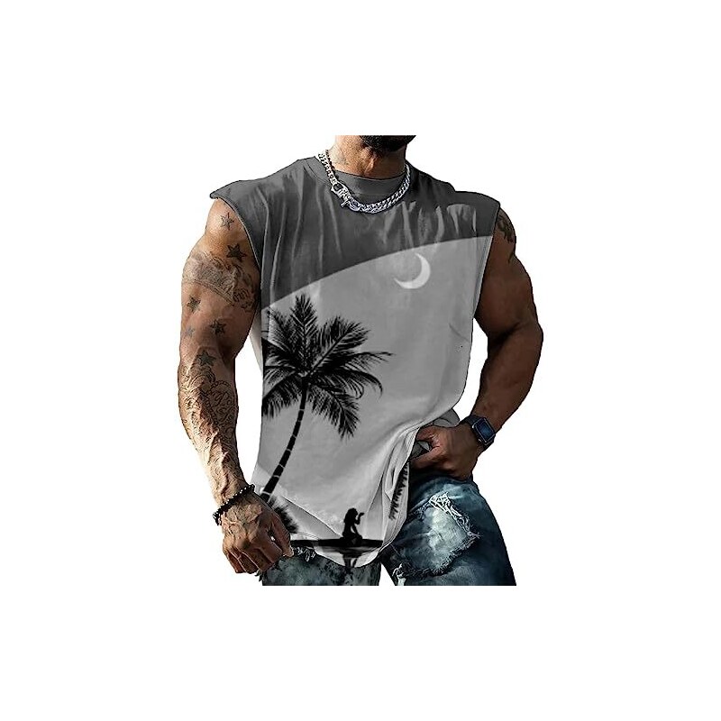 Canotta Uomo Spalla Larga Palestra - Magliette Senza Maniche Uomo Sleeveless T-Shirt Per Corsa Ciclismo Fitness