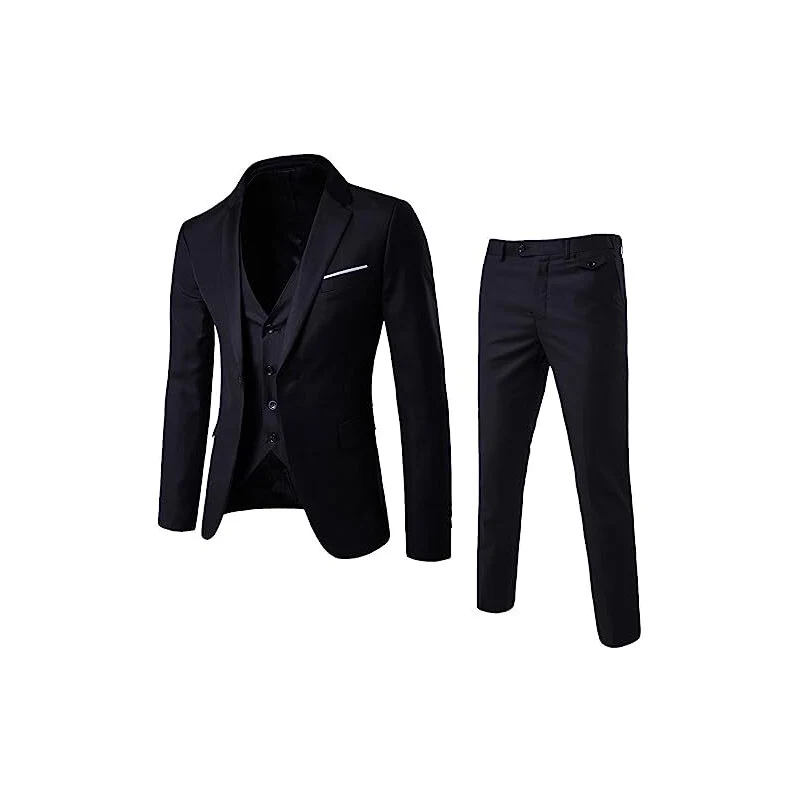 Vestito Uomo Elegante 3 Pezzi Invernale – Giacca, Gilet E Pantaloni Slim Fit Per Matrimonio E Cerimonia Business