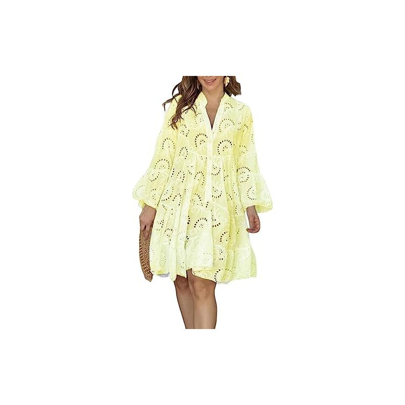 Robe Antonello Serio Taille 42 Jaune - Coton élasthanne, Coupe Ajustée Et évasée - Neuve Sans étiquettes