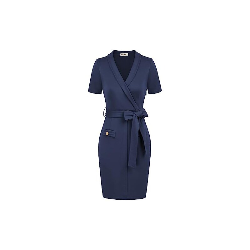 Abito Donna Grace Karin Maniche Corte Scollo A V Con Spacco - Vestito Da Sera Chiffon