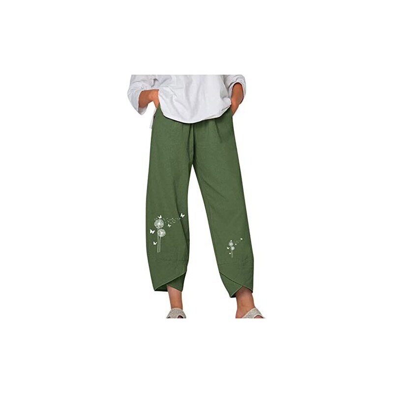 Pantaloni Sportivi Donna Gamba Larga - In Cotone Elasticizzato Per Yoga E Tempo Libero - Foto 3