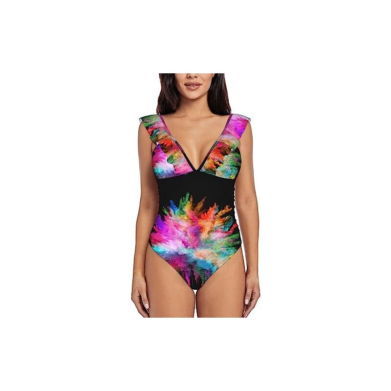 FEOYA Costume Intero Donna Manica Corta Con Zip: Rash Guard Con Imbottitura Per Nuoto E Surf - Protezione UV, Tessuto Anticloro - Monokini Elegante Per Spiaggia