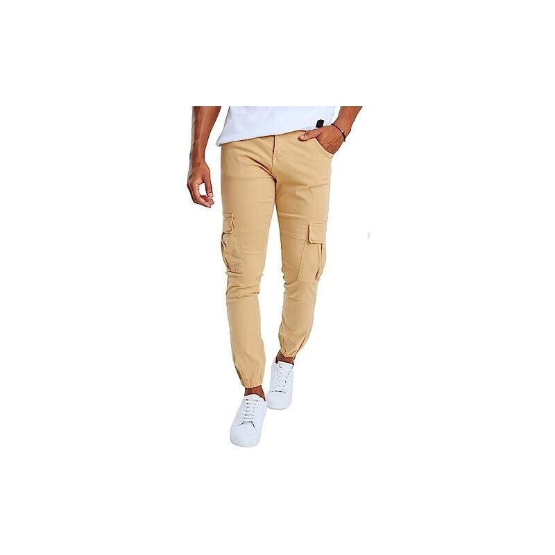 Pantaloni Cargo In Pelle Di Agnello Marrone - Team Leo - Uomo - Vestibilità Skinny - Foto 3