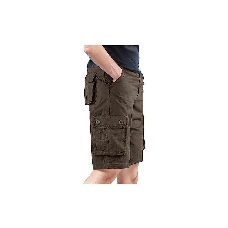 MJGkhiy Pantaloni Cargo Uomo Corti Eleganti Pantaloni Da Lavoro - Foto 5