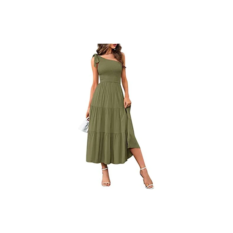 Floerns Abito da donna floreale senza spalline Tubino arricciato