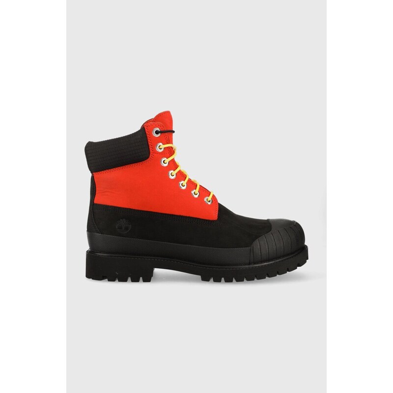 Timberland scarpe in pelle WaterProof Boot A2KEC uomo colore arancione