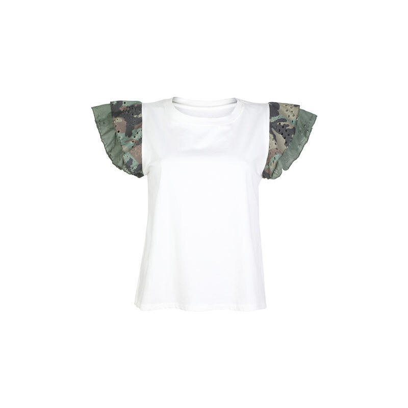 Solada T-shirt Manica Corta Con Stampa Mimetica Donna Bianco Taglia Unica