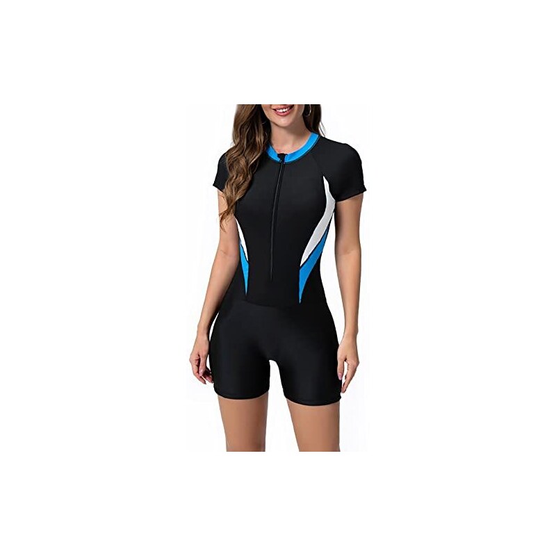Costume Intero Donna Modellante Con Pancia Contenitiva - Taglie Forti, Incrociato Davanti, Patchwork - 2