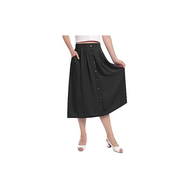 Gonna da donna Dettagli in metallo nero Pantaloni da donna a vita bassa Gonna da donna Dettagli in metallo nero Pantaloni da donna a vita bassa