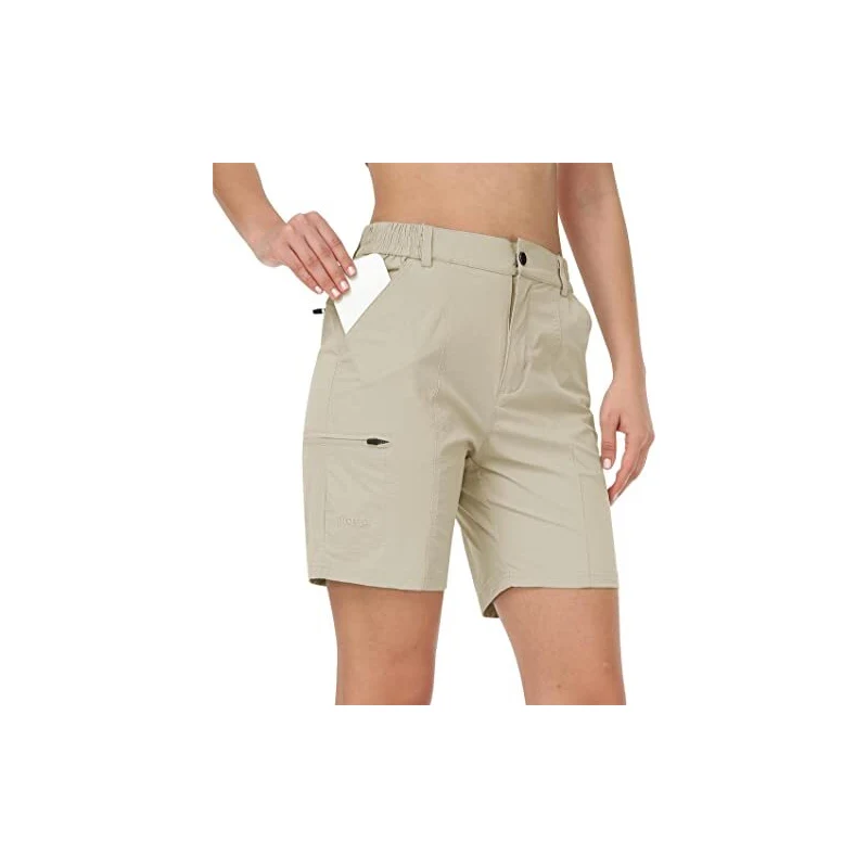 Pantaloncini Cargo Donna Soneven - Vita Alta, Tessuto Elasticizzato