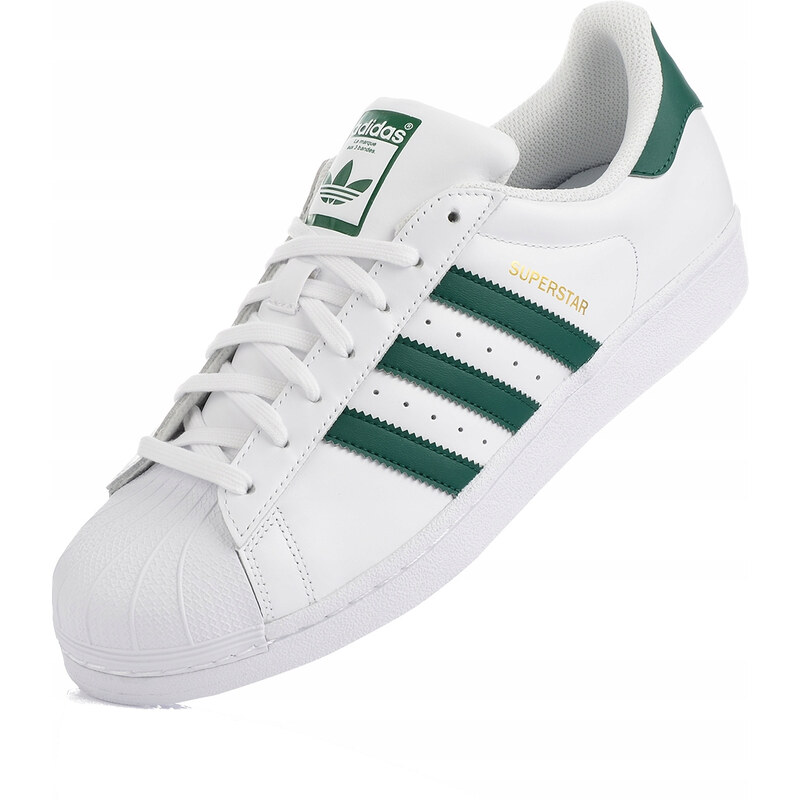 ADIDAS Superstar bianca con strisce verdi