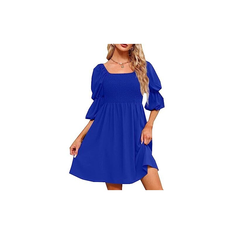 Maxi Abito Lungo Floreale Donna Allegra K - Maniche A Sbuffo, Scollo Rotondo, Taglio A-Line, Per Matrimoni E Occasioni Casual