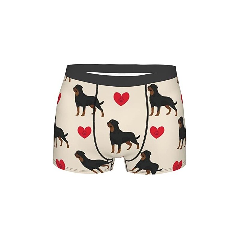 Boxer Uomo In Raso Setoso Con Stampa Cuori &ndash; Pantaloncini Intimo Pigiama Tronchetti, Amore Love Print