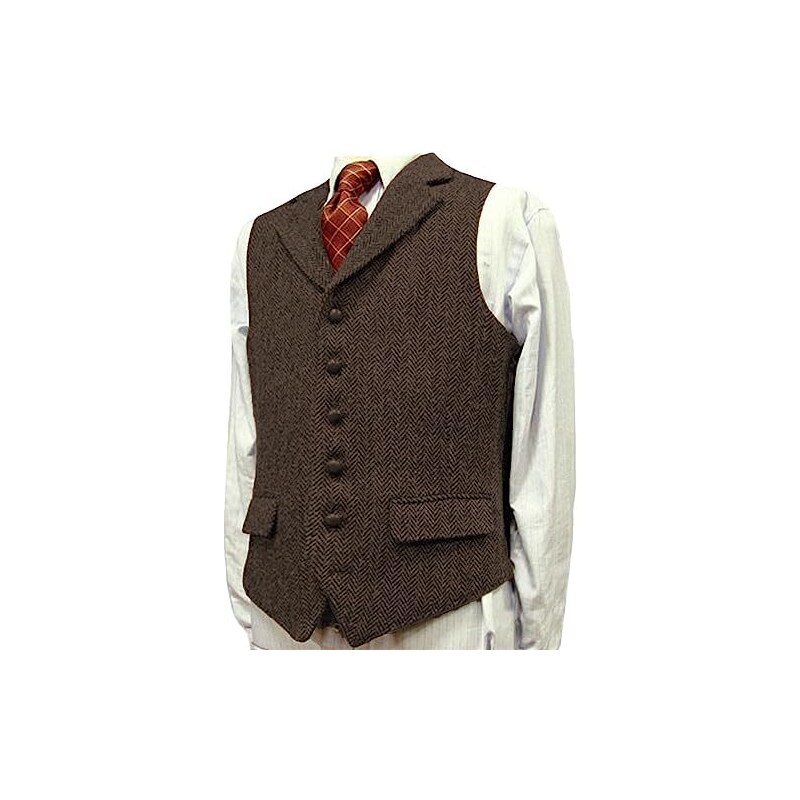 Abo Vintage Da Uomo In Tweed Di Lana In 3 Pezzi Smoking Da Sposo Da Sposo A Spina Di Pesce Marrone Kaki Slim F Su Misura Da 94,49 € | DHgate