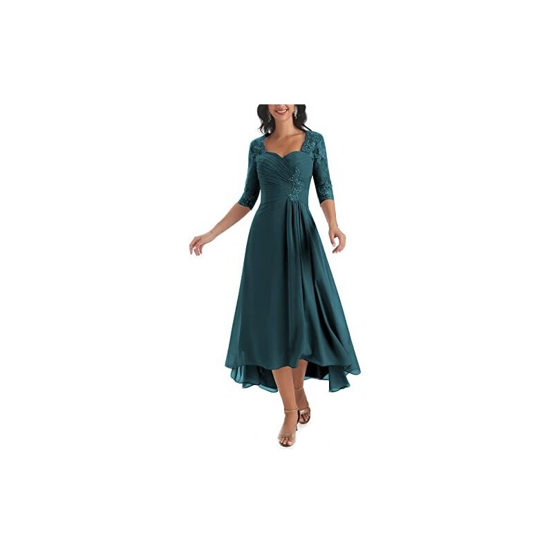 HomRain Abito da donna da chiesa, modesto con maniche a campana, abito da sera vintage per matrimoni, cocktail, tea party, Glitter-argento, XX-Large