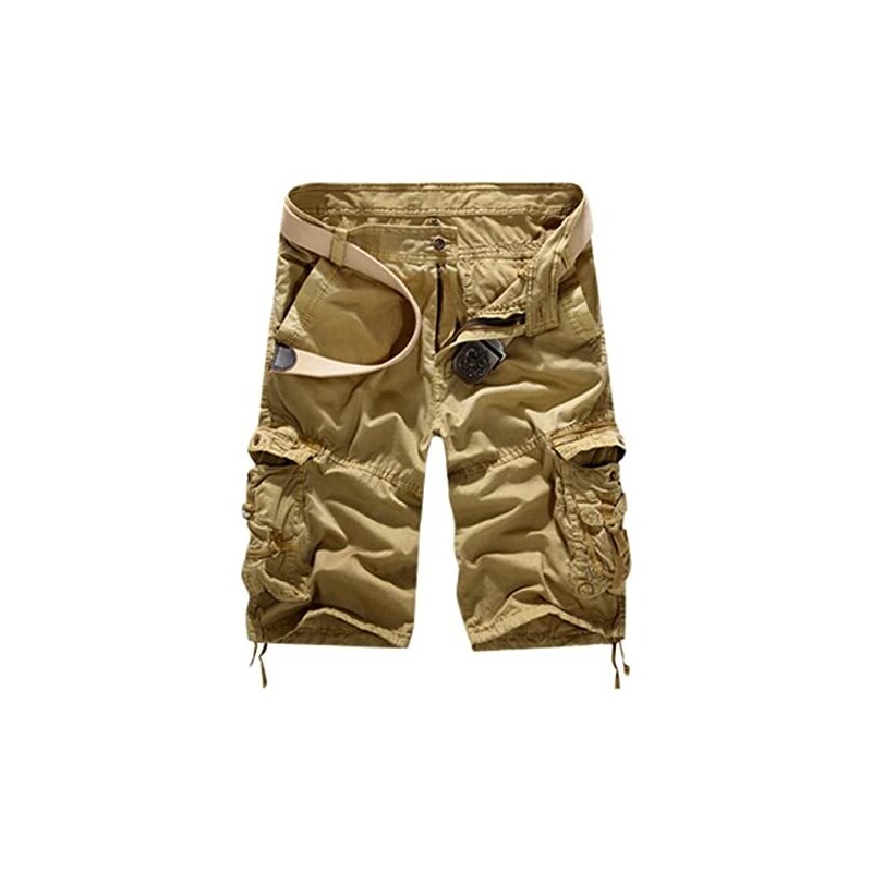 Pantaloncini cargo da uomo, casual, multitasche estive, in vita