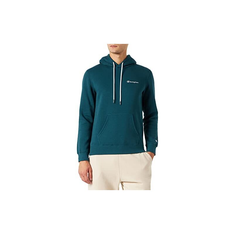Champion American Classics Small Script Logo Felpa con cappuccio, Uomo, Verde Acqua, M