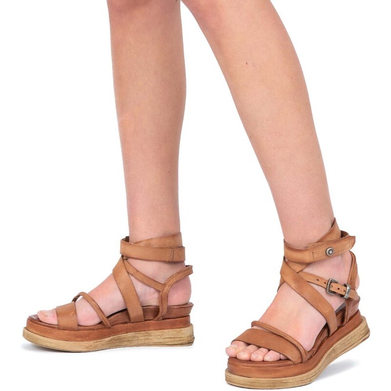 A.S.98 sandali LAGOS in pelle cuoio